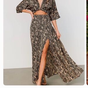 Baltic Born Black and Cream Patterned Dress